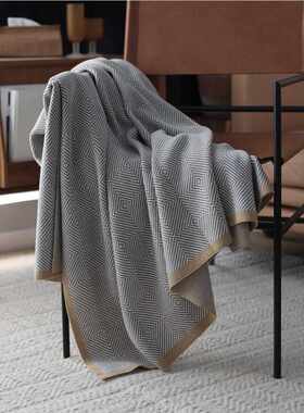 北欧风针织线毯沙发装饰休闲毛盖毯灰色新款包邮一件现货斯得福全