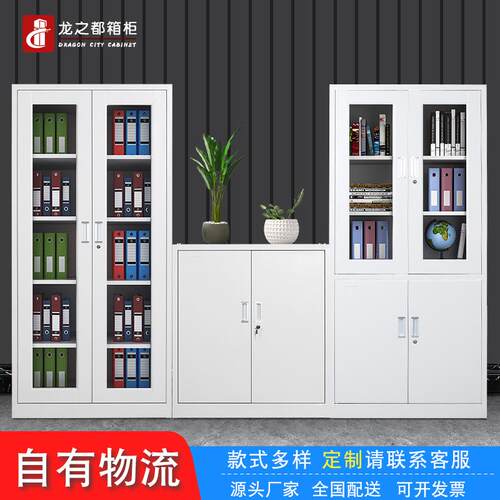 钢制办公室文件柜加厚铁皮储物柜档案资料柜凭证柜带锁员工办公柜