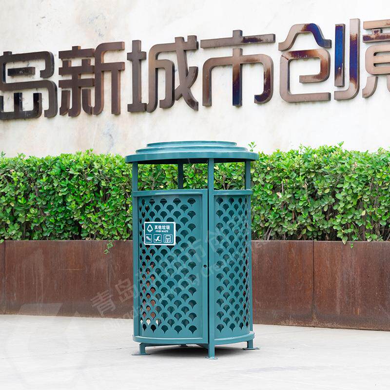 户外垃圾桶不锈钢冲孔公园街道商场小区圆形垃圾筒环外果皮箱厂家