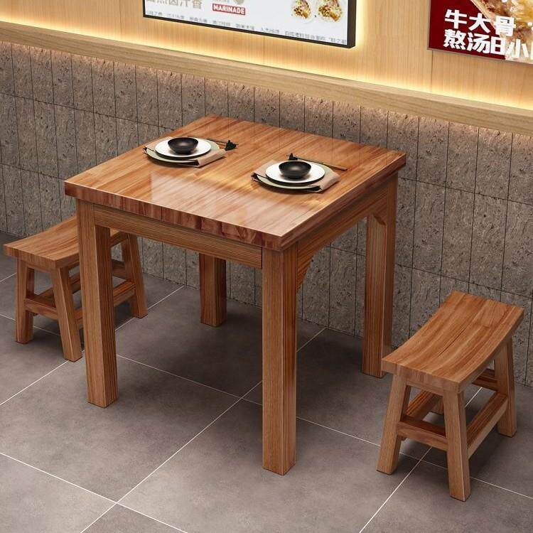 面馆桌椅饭店小吃店馆快餐桌餐桌椅小吃组合实木火锅餐馆烧烤碳化