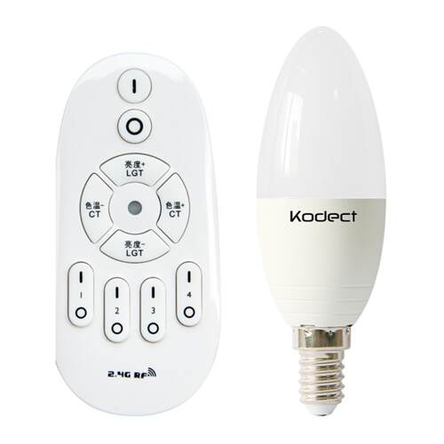 Kodect2.4G无线遥控Led灯泡无限调光彩色台灯床头灯吊灯E14螺丝插