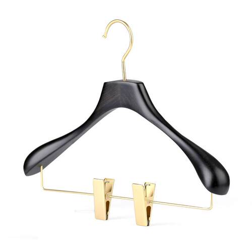 黑色衣架挂衣服榉木实木北欧服装店专用高档轻奢木质宽肩女装衣挂