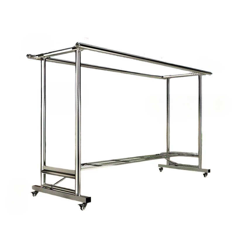 304防风不锈钢晾衣架加厚阳台落地晒被子室外伸缩折叠移动家用