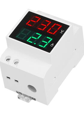 D52-20423位显示导轨式单相数显电流电压表交流AC80-300V