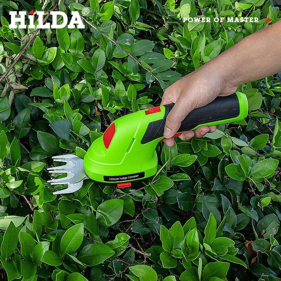 希尔达绿色篱笆剪跨境锂电小型家用电动手持园艺园林工具