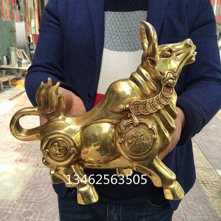 纯铜牛摆件铜财福牛元宝牛大黄牛工艺装饰品小金牛家居摆件
