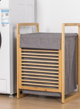 篓脏衣服收纳浴室竹布脏VWX衣筐免折叠筐脏衣家用放衣服压