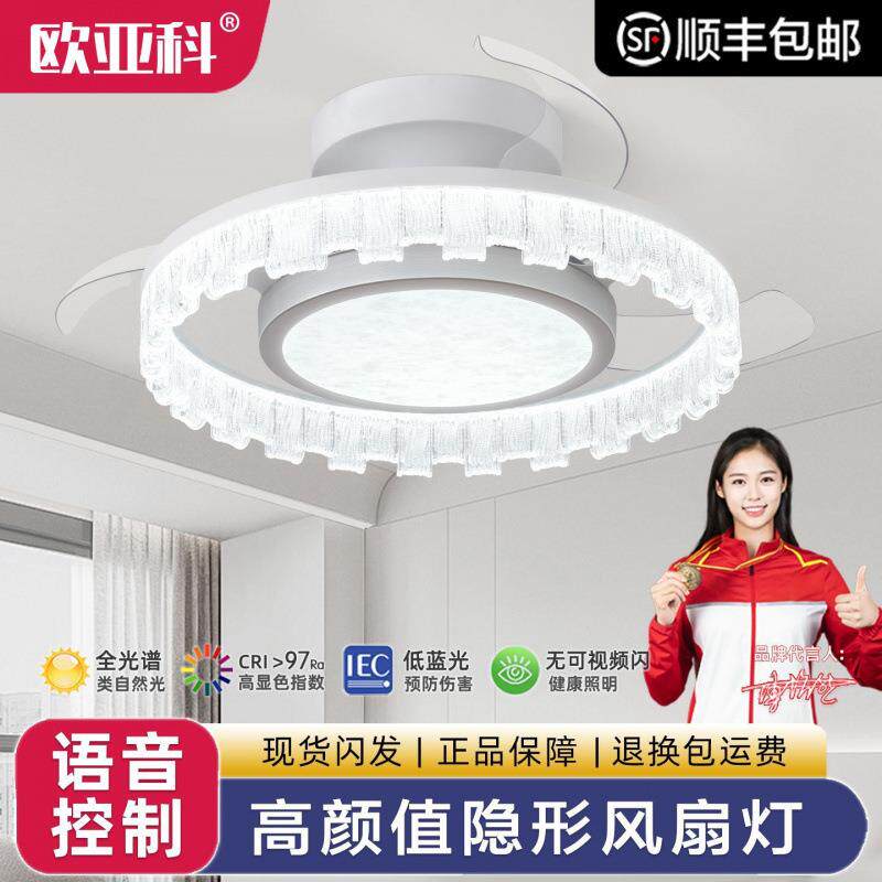 卧室吸顶风扇灯2025新款吊扇灯家用房间餐厅隐形带电风扇一体吊灯