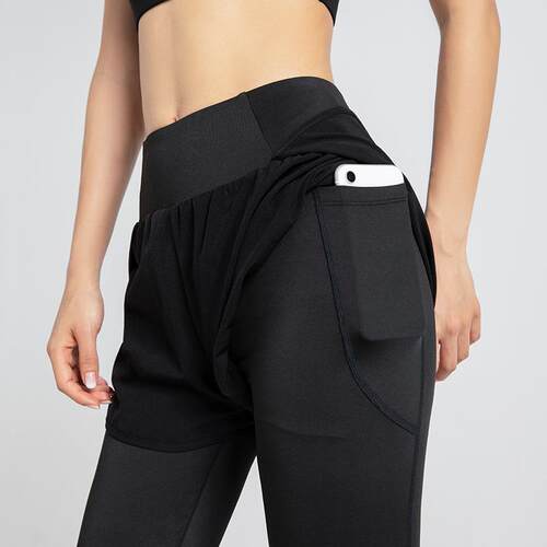 Sports leggings, running yoga pants, elastic pockets,
