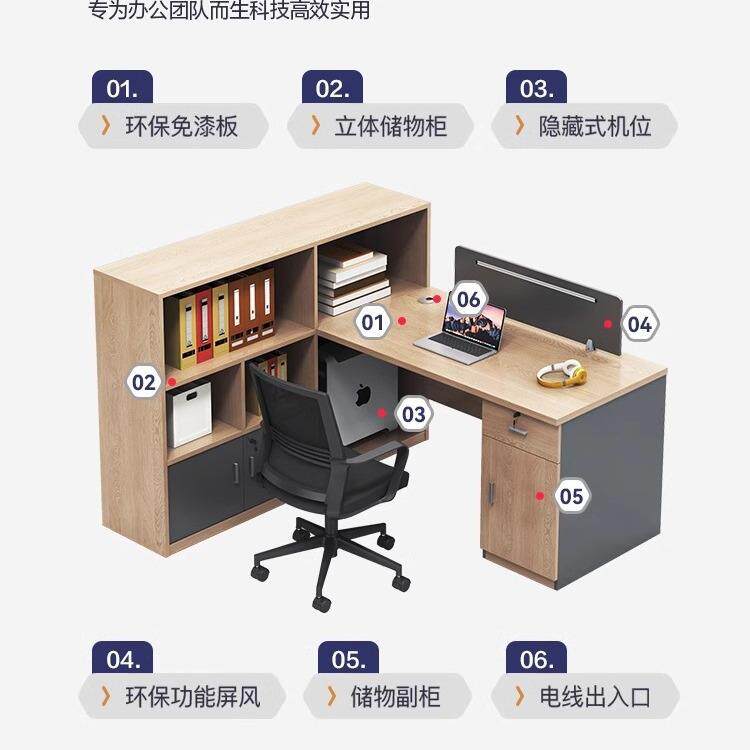 新款直销职员办公桌椅组合工位屏风卡座简约现代双四人财务桌子办