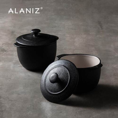 alaniz南兹格鲁黑色炖燕窝炖盅煲汤陶瓷炖罐家用带盖子蒸蛊蒸蛋炖