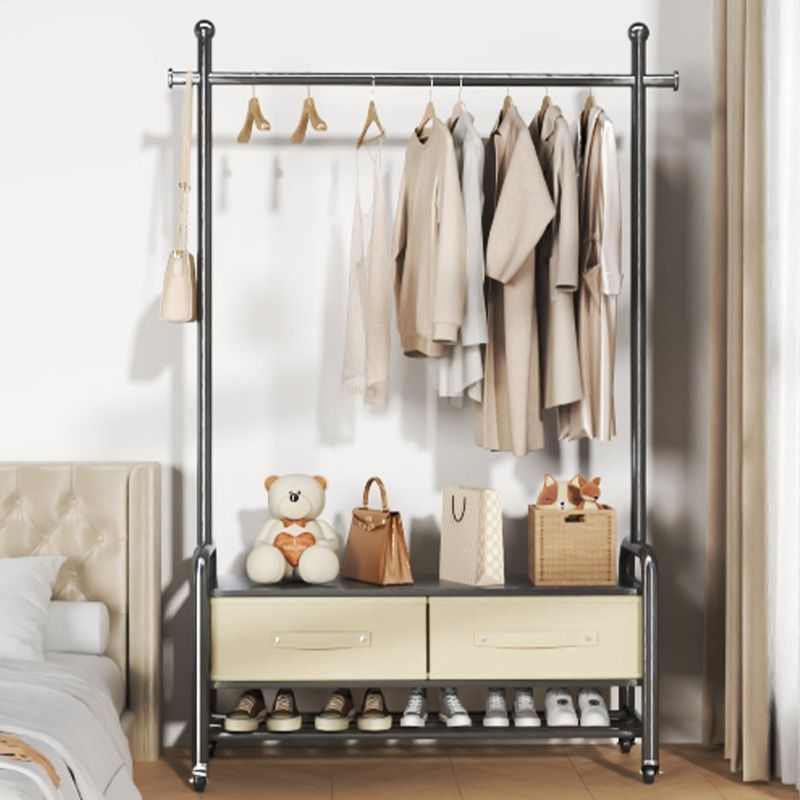 挂衣架落地卧室可移动家用床头柜置物架晾衣服架子室内简易衣帽架