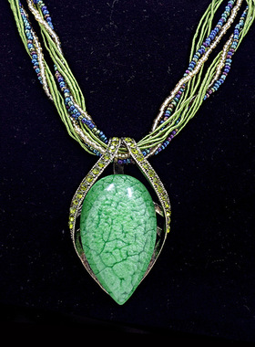 水滴项链西米翡翠复古文艺项链