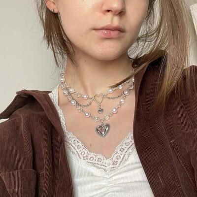 Handmade Faerie Rosary Heart Layered Chain Cottagecore Fairy