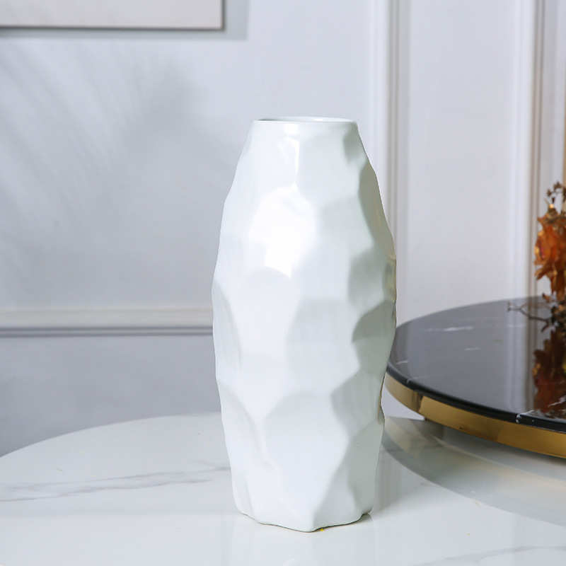 景德镇欧式陶瓷花瓶摆件创意个性多边形办公家居餐桌装饰工艺品