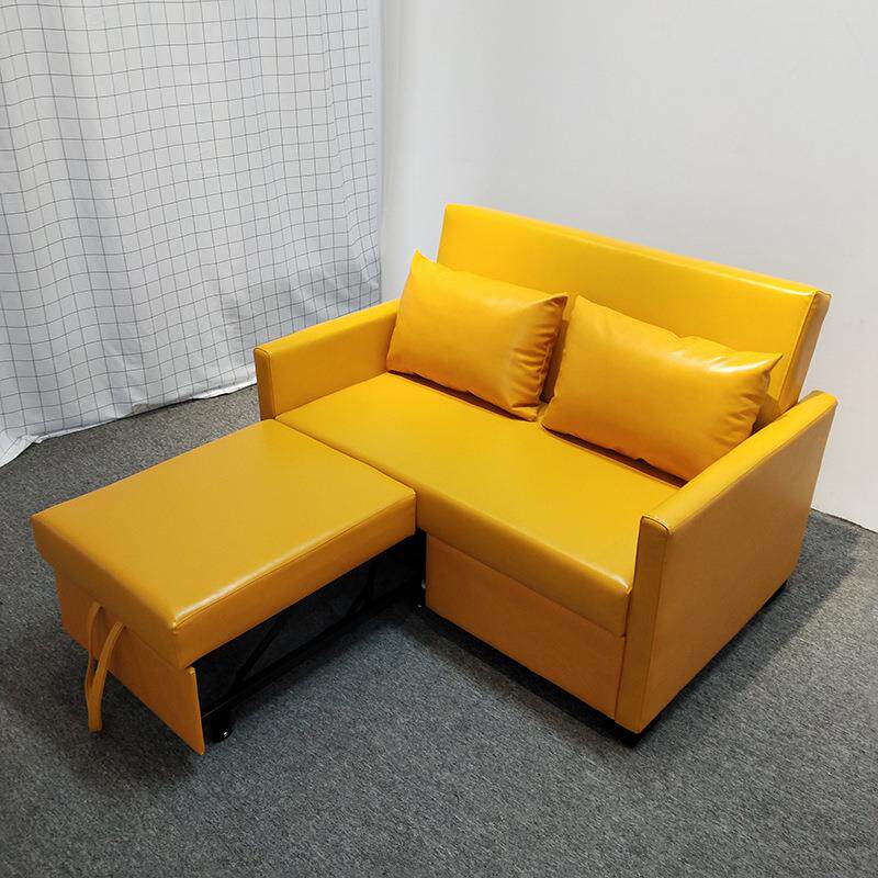 皮艺沙发床 两用多功能小户型沙发床 可折叠1.3米乳胶双人沙发椅