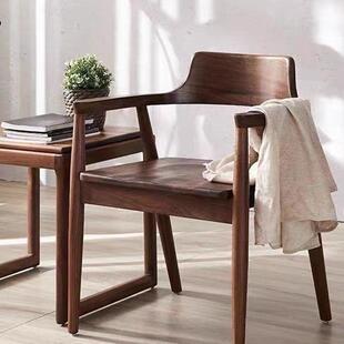 实木北欧总统广岛肯尼迪餐厅椅子家用餐椅白蜡洽谈会议简约靠背椅