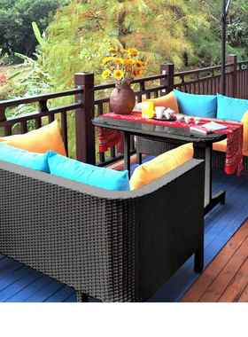 创意户外藤沙发椅双制家DHX-DF59具料阳台休闲人塑编花园桌椅组合