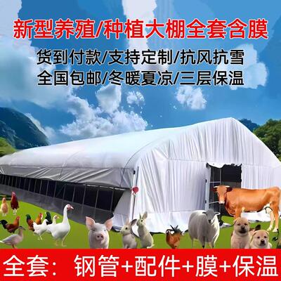 大棚骨架养殖大棚全套温室大棚鸡鸭猪牛羊蔬菜大棚骨架钢管架子棚