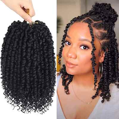 8 Packs Passion Twist Short Crochet Hair 10 Inch Pre-twisted
