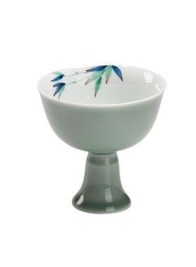 青梅色釉仿宋高足主人杯功夫茶具陶瓷品茗杯单杯酒杯家用茶杯