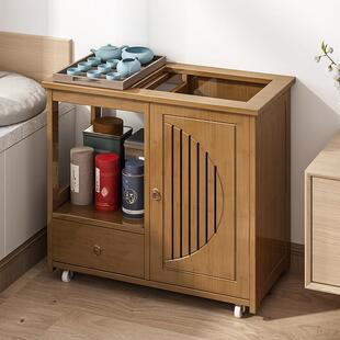 茶桌家用简约小茶台实木移动茶车客厅烧水壶一体茶几阳台泡茶桌子