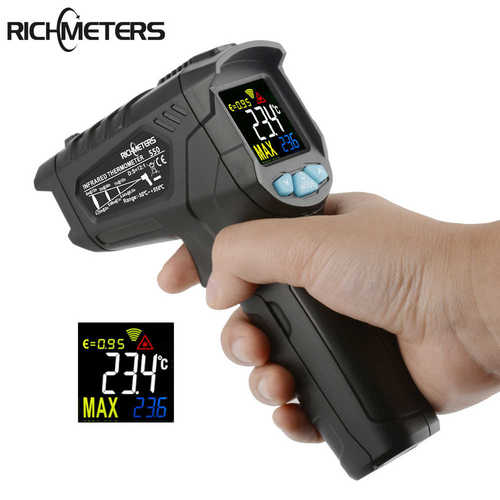 RICHMETERS/锐米数显工业测温枪550/800度带湿度