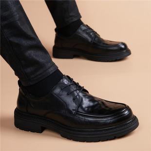 真皮透男气商正装 皮鞋 内增高英伦休2闲头层务牛皮 男士 高档205新款