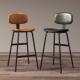 高脚凳铁艺吧台椅约现代家工用台吧凳酒简吧椅业风软包靠背2556高