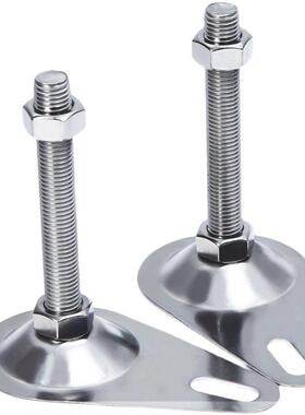 304不锈钢带耳脚杯机床地脚CD型带孔调节脚喇叭口支撑底盘D80厚2