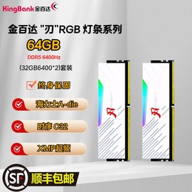 金百达内存条DDR5 64G 32G 16G 6000海力士6400银爵套装马甲灯条