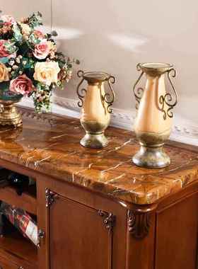 欧式餐边柜厅实木柜美式储物柜25899餐装饰柜欧靠酒墙小简桌子碗