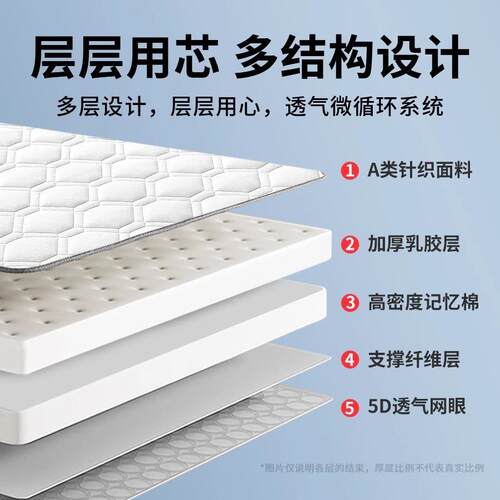 乳胶床垫家用卧室软垫租房专用榻榻米垫子宿舍学生单人海绵床褥子