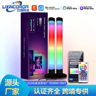 涂鸦智能led拾音节奏灯幻彩电脑电视桌面氛围灯声控炫彩 私模爆款