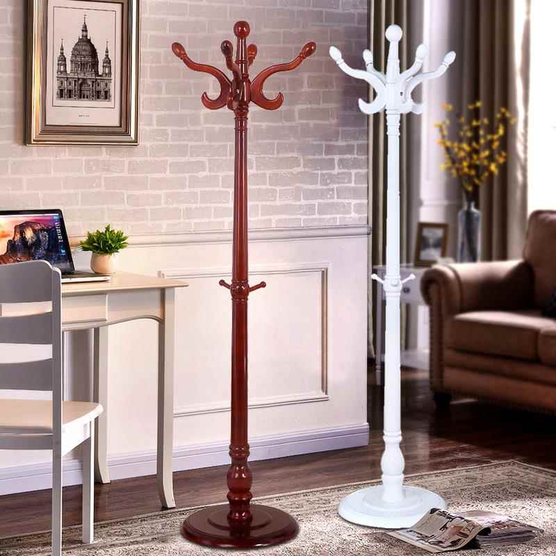 实木落地立式衣帽架酒店家用桦木收纳挂衣架置物挂包衣架现货