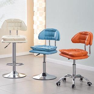 现椅代简约吧台电脑椅YS886jfc升降靠背化转学习旋椅妆凳子前台办