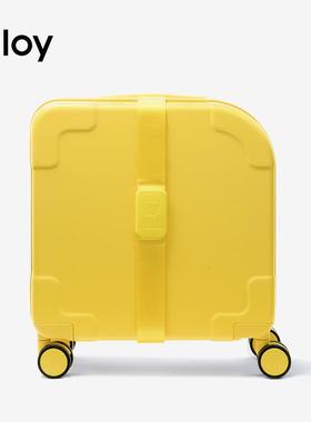正品aloy阿乐乙黄色行李箱动拉杆箱万向l轮p皮箱休闲运短途登c机