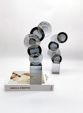 书架装饰软装现代简约黑色装饰品书镇样板房售楼处摆设客厅摆件