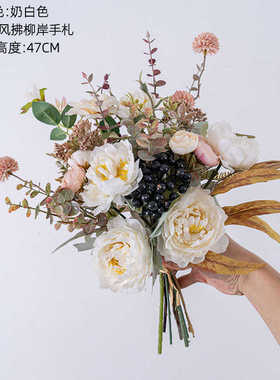 花束柳饰岸家家居拂手札墙cf01421仿真捧婚庆花厂墙春风挂手