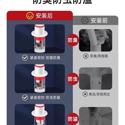 臭下管防返臭卫生间厨口房管道防密封塞A1284圈排水管下水道水封