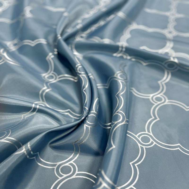 轻奢时尚烫银压银中国结涤纶防水春亚纺浴室免打孔浴帘隔断帘