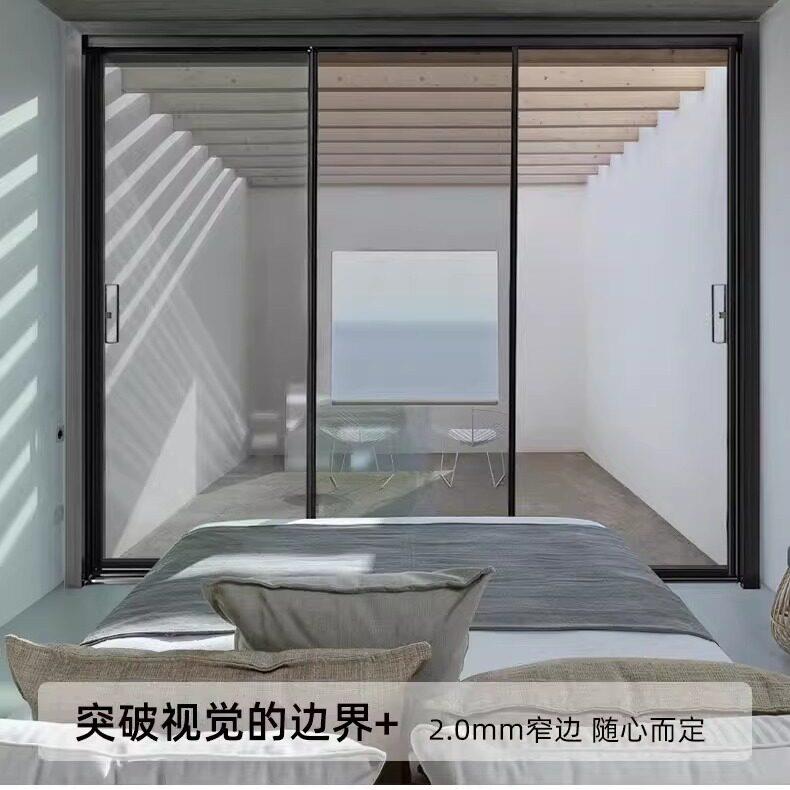厨房拉门吊轮三联动客厅阳台钛镁铝合金化妆室玻璃拉门拉门