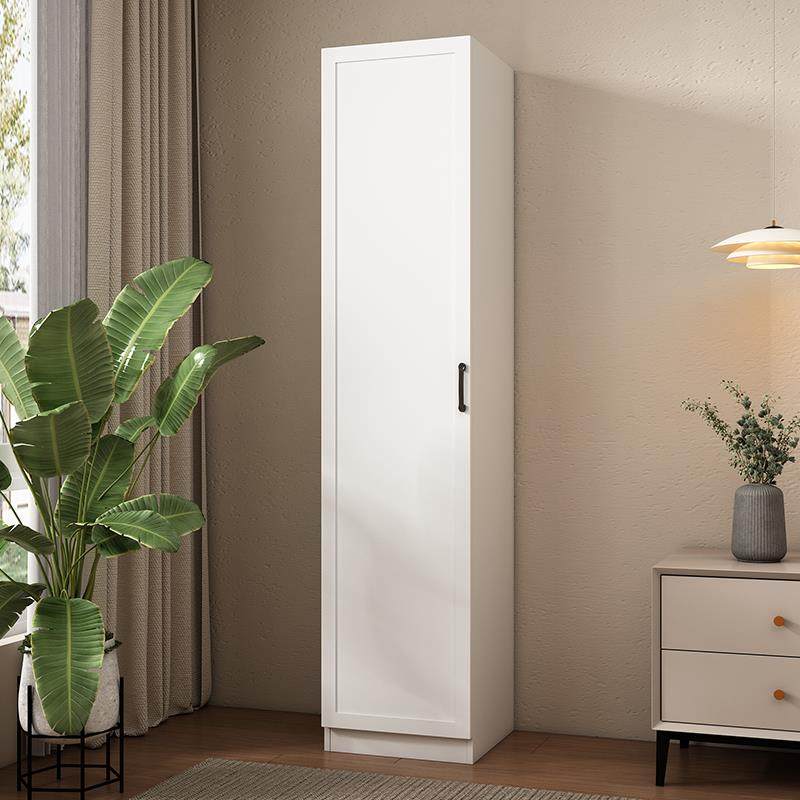极简单门独立衣柜客厅立柜阳台边柜储物柜窄柜儿童实木小衣柜2米