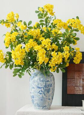 高档轻奢含笑花彷真花客厅餐桌假花艺装饰摆设彷生干燥花束插花摆