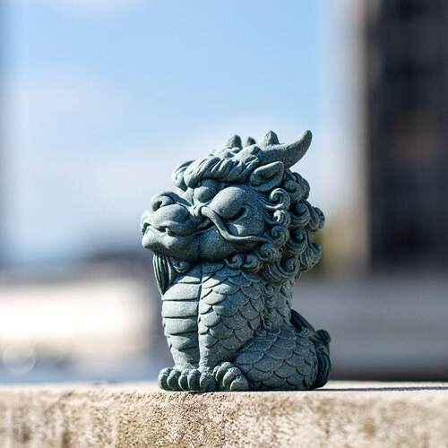 青砂石麒麟招财摆件茶宠鱼缸假山造景家居创意国潮风文玩逗兽记