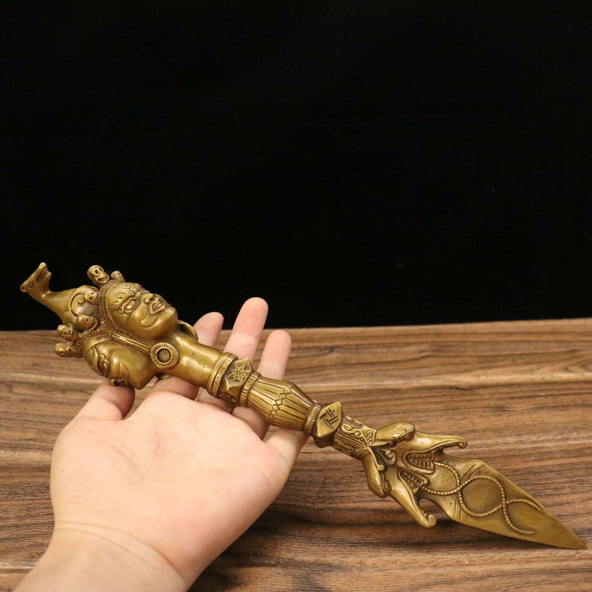 厂家纯铜大号法器普巴杵降魔杵铜金刚杵密宗藏佛法器普巴杵