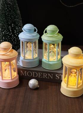 童话公主六角风灯厂家直销客厅卧室少女房音乐灯光氛围装饰品摆件