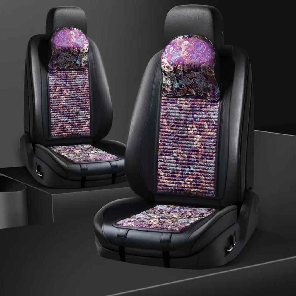 四季麦通养用汽车坐垫刺绣马鞍垫荞生夏季透气77209坐垫贡座缎车