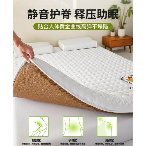夏季冰丝凉席床垫遮盖物软垫学生宿舍冬夏两用榻榻米180x200垫子