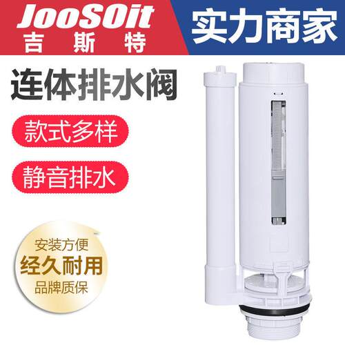 连体排水阀抽水马桶水箱配件座便器蹲便圆形双按钮出水阀家用